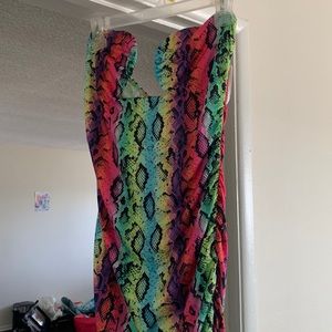 Colorful strapless dress